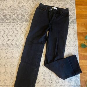 90s Relaxed High Rise Black Denim